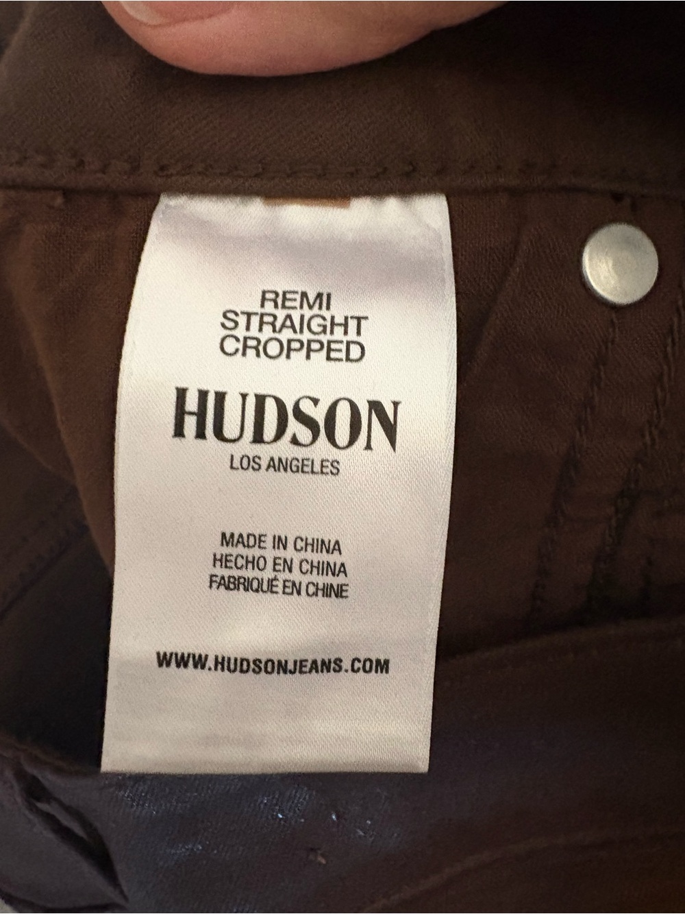 Hudson NWT Brown Remi Straight Cropped size 27 - Picture 6 of 7